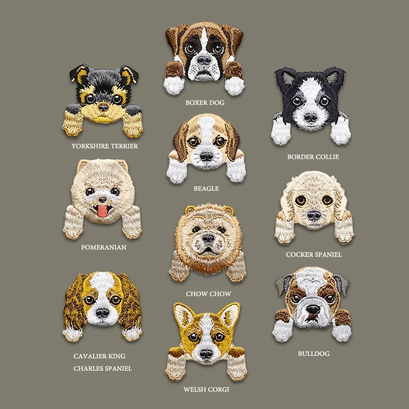 

1PCS Small Pocket Dog Full Embroidered Iron On Patch for Clothing Baby Clothes Applique Stickers Cute Patches for DIY