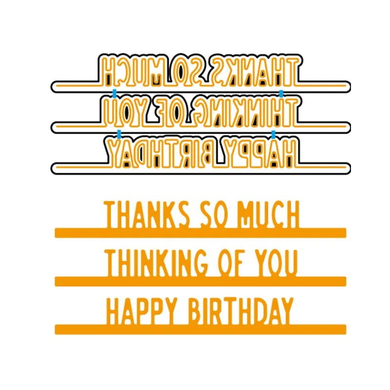 

English Thanks So Much Thinking of You Happy Birthday Metal Cutting Dies DIY Scrapbooking Paper Cards Crafts Embossing New 2018