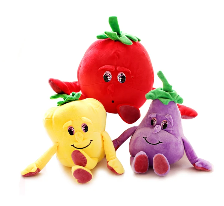 Cute 25cm cartoon Tomato vegetables doll eggplant plush toys Children
