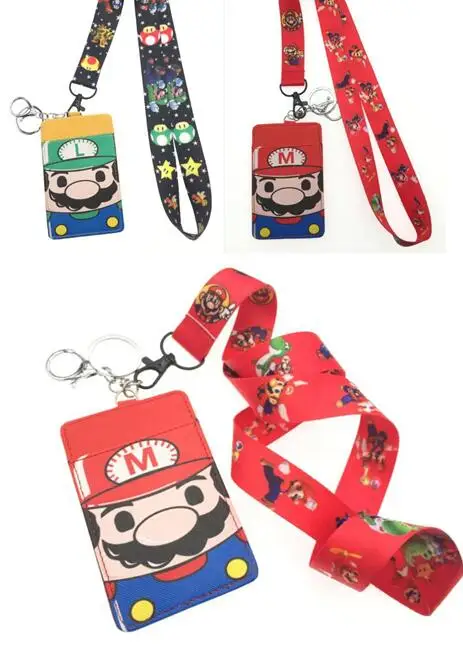 

1 Pcs popular cartoon Mario Neck Straps Lanyards Mobile Phone,ID Card,Key Condole belt Mixed