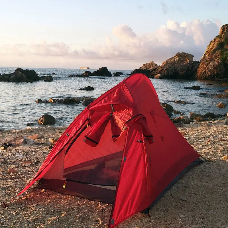 

Light-weighting Ultralight Double Layer Waterproof Camping Tent 15D Nylon Silicon Coated Single Tents Aerospace Aluminum Rod