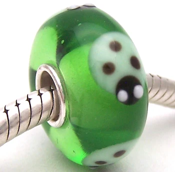 

PJG828 100% S925 Sterling Silver Beads Murano Glass beads Fit European Charms Bracelet charms diy jewelry Lampwork GlassBeads