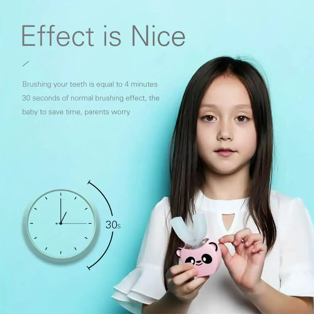 

360 Smart Automatic Children Sonic Electric Toothbrush Cartoon Pattern Rechargeable Ultrasonic Music Tooth Brush Whitening Kids