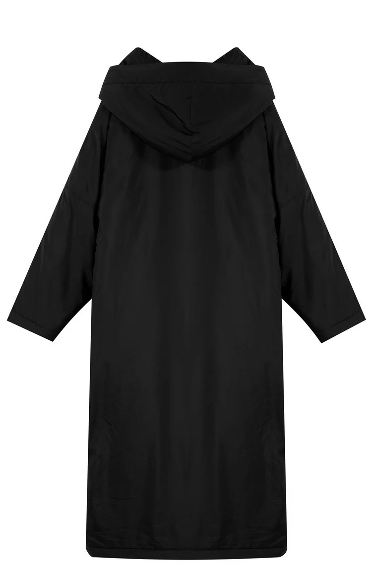 Samstree, черные одноцветные однобортные теплые стеганые пальто для женщин,, зимние, с карманами, с капюшоном, негабаритные, для офиса, женская верхняя одежда
