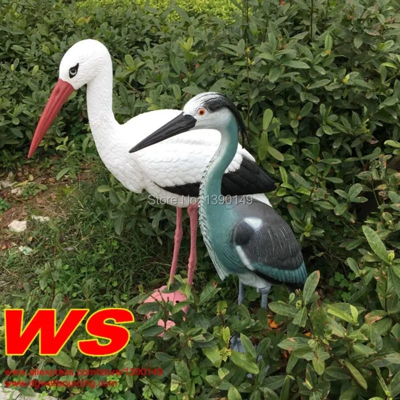  Beautiful Decorative For Your Fantastic Garden Yard Plastic Stand Bird Animal Outdoor Landscape Lawn ornament Artifical Crane  