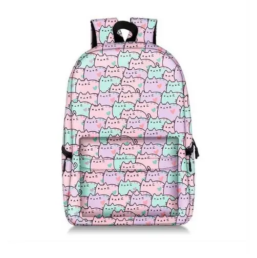 Pusheen mochila con estampado de gato para chica adolescente, morral  escolar de dibujos animados, de nailon, para viaje|Mochilas| - AliExpress