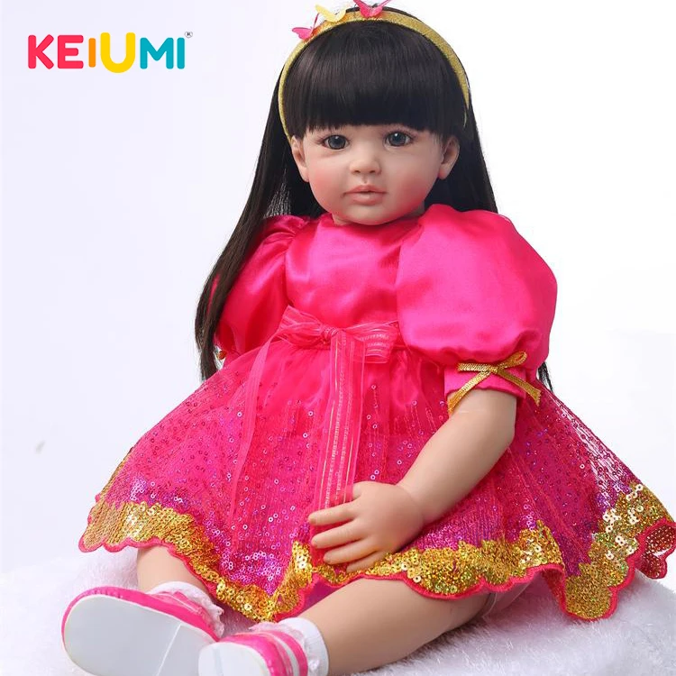 

KEIUMI Realistic Reborn Dolls 24'' 60 cm Silicone Soft Ethnic Doll Fake Baby Dolls For Toddler Birthday Gifts Kid Best Playmate