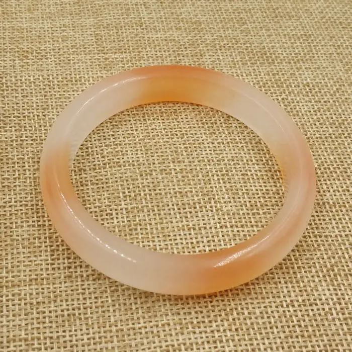 

A-1336 Vintage Chinese Beautiful Fashion Brown Jade Gems Bangle Bracelet 57mm