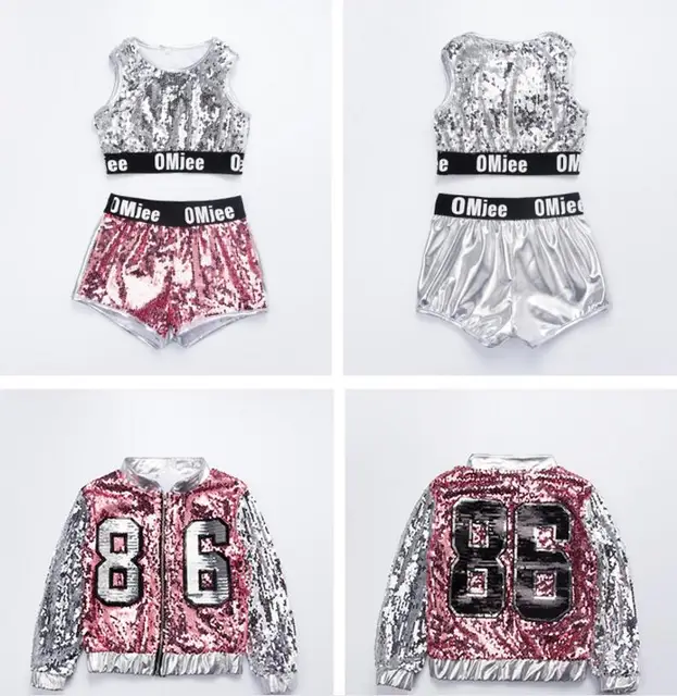 Costume Da Ballo Con Paillettes Per Ragazze - Abito Hip-Hop, Per Esibizioni E Danza