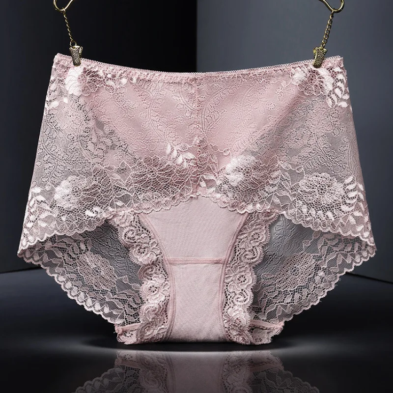 

Middle Waist Modal Women's Underwear Sexy Hollow Lace Exquisite Flower Female Panties Transparent Thin Soft Lady Lingerie Briefs