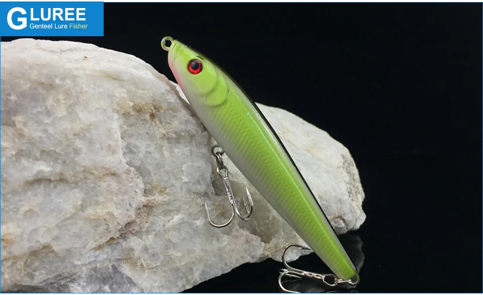 GLUREE-1Pcs-9cm-10g-Pencil-Hard-Fishing-Lures-Hard-Baits-Treble-Hooks-Wobbler-Artificial-Baits-Carp-Fishing-Tackle-Green_06
