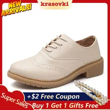 Krasovki/тонкие женские туфли из воловьей кожи; модная Прямая поставка; большие размеры; удобные ноские кожаные туфли; модные туфли на шнурках на каждый день