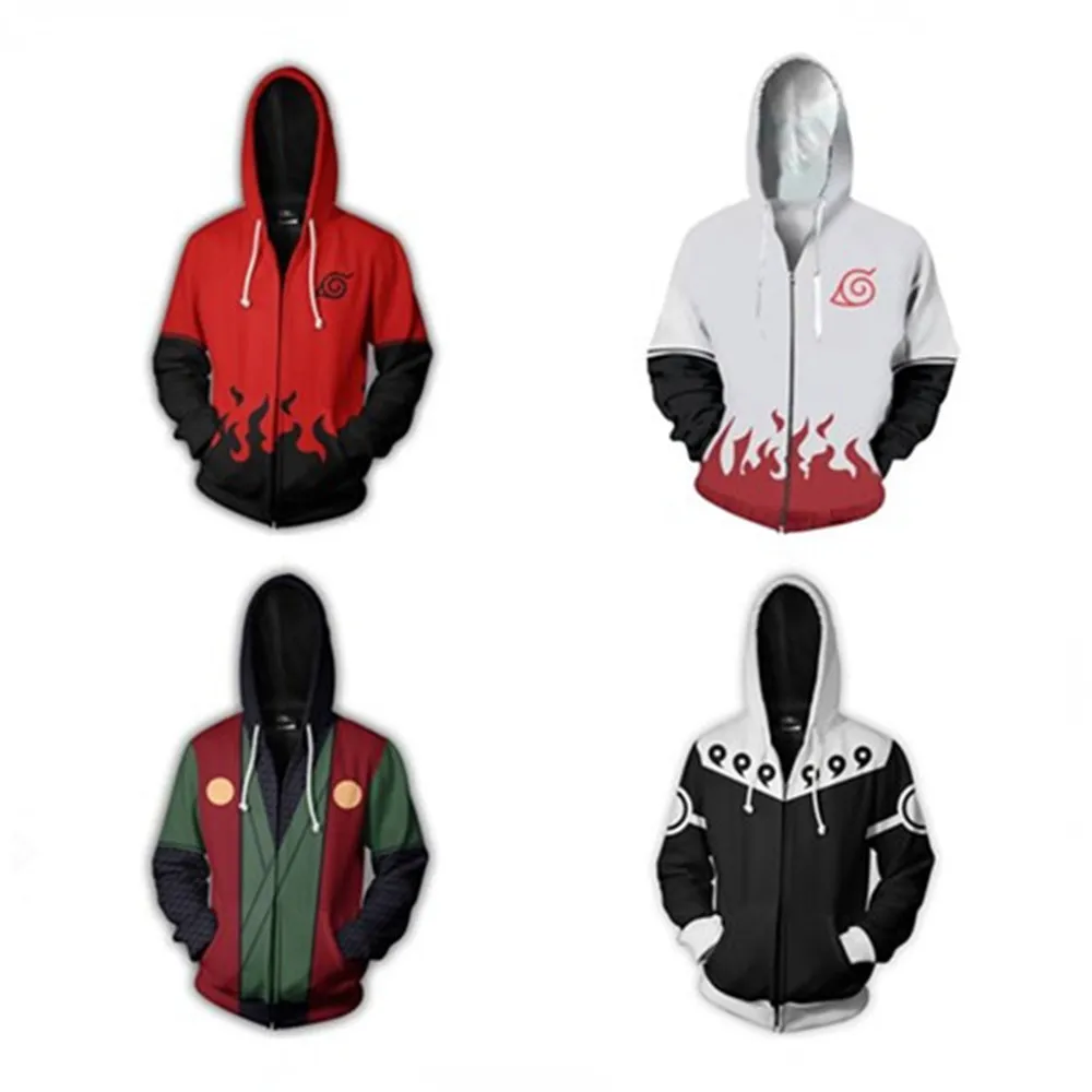 

3D Zip Up Hoodie Men Anime Naruto 3D Print Cosplay Sweatshirt Long Sleeve Hoody Streetwear Zipper Jacket Hipster S-5XL