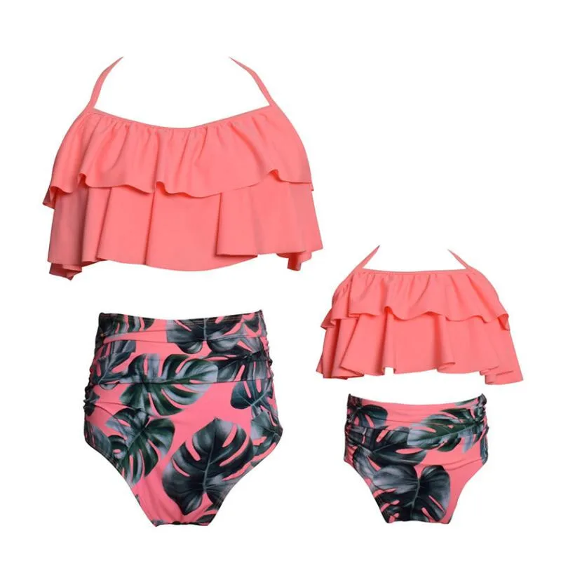 New Family Matching Swimwear Spa Mom Daughter Swimsuit Mother Daughter Bikini Bathing Suit Kids Swimwear Family Matching Outfits (5)