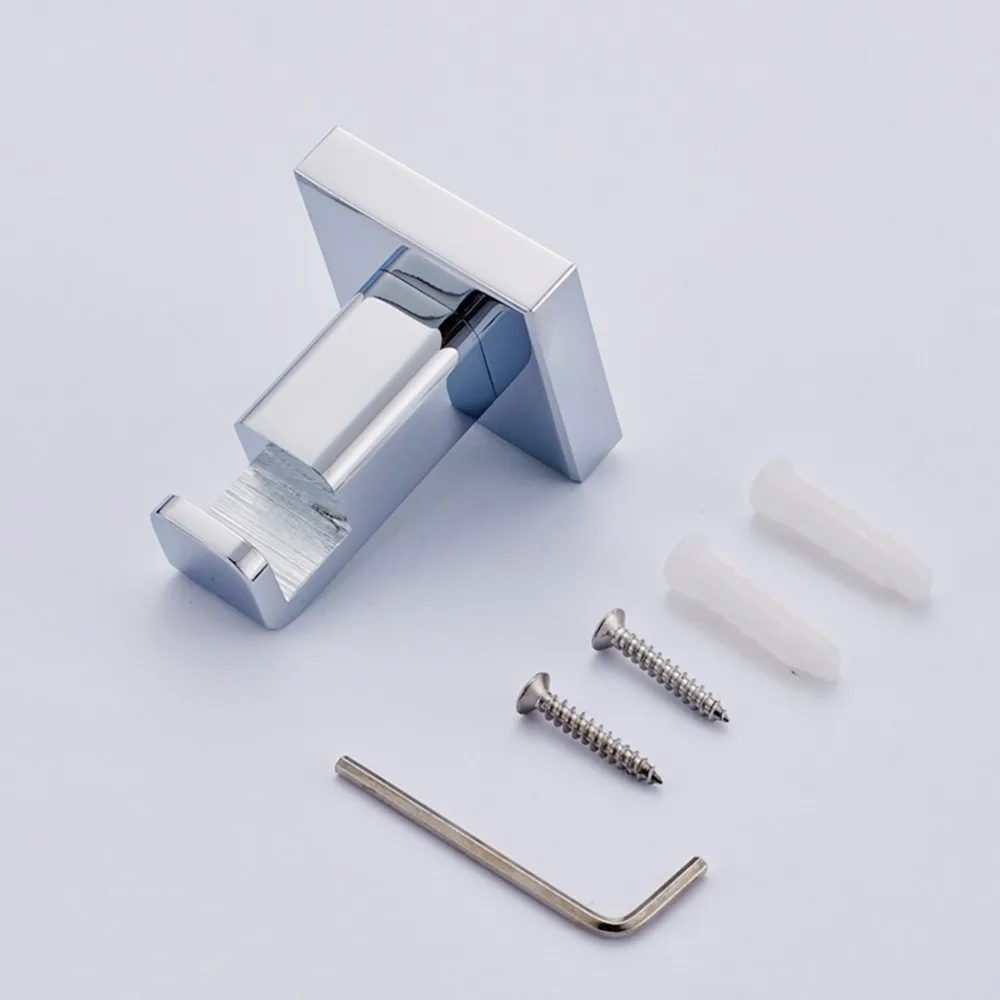 FLG хромированная отделка Настенные крючки для ванной латунный крючок для полотенец Настенный держатель аксессуаров для ванной крючки для пальто G133-10C