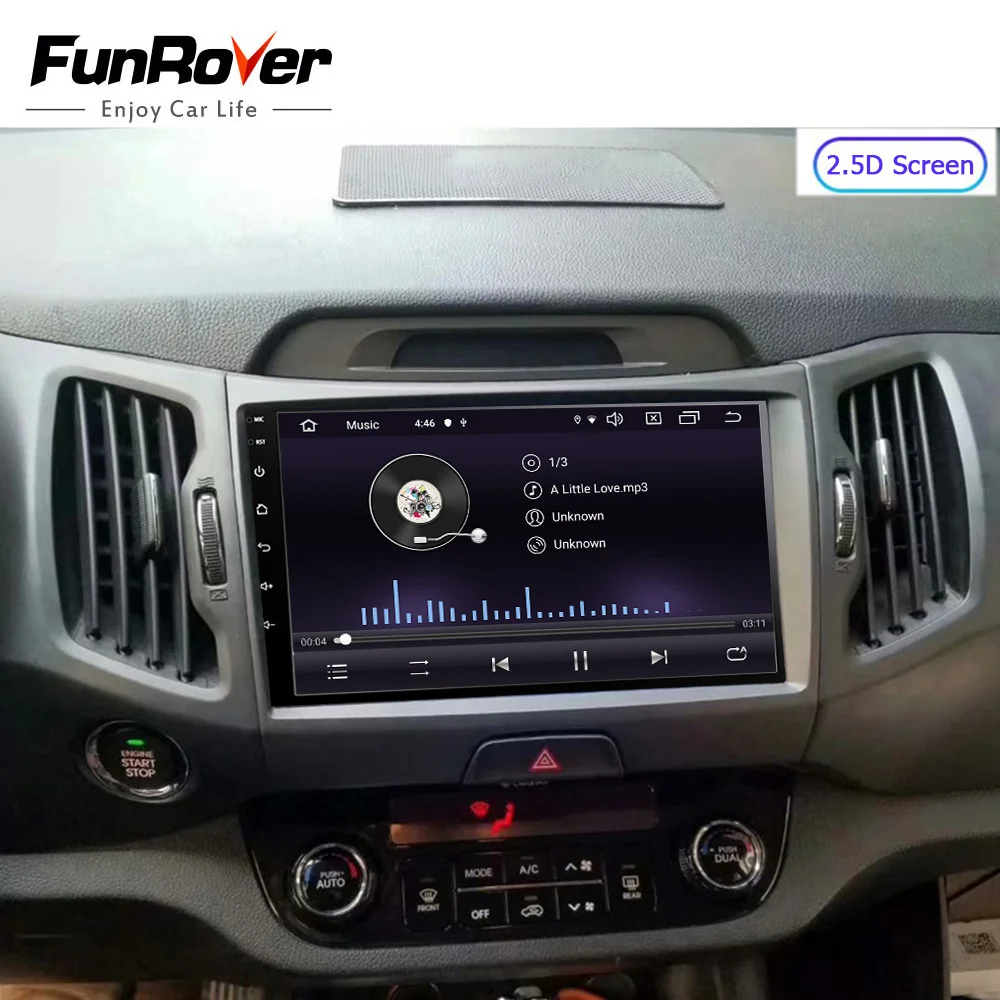 Flash Deal FUNROVER 2.5D+IPS Android 9.0 car dvd for KIA sportage 2011 2012 2013 2014 2015 radio gps navigation 2 din car multimedia player 2