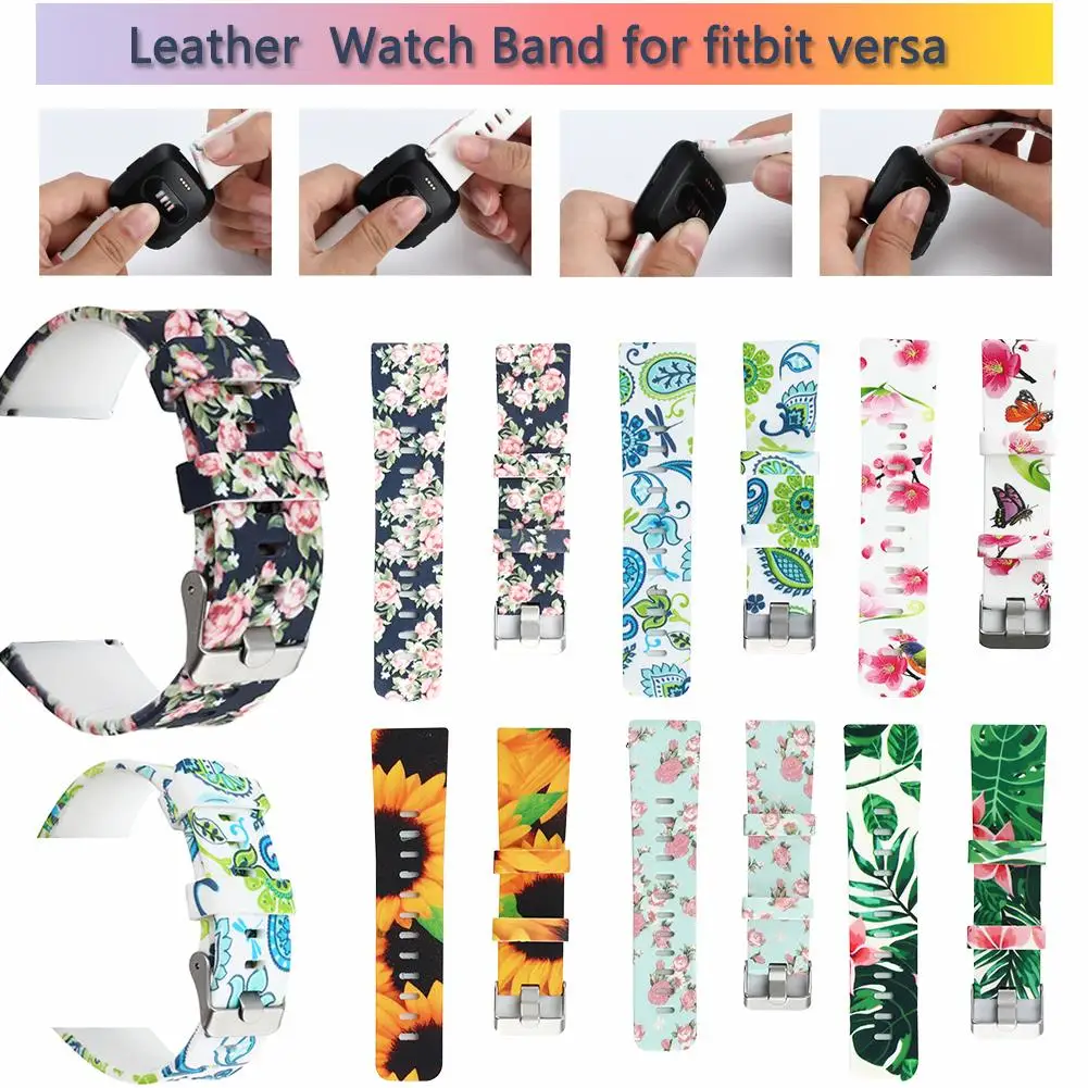 

New Arrival Leather Smart Watch Band Replacement Wristband Strap For Fitbit Versa Smart Watch