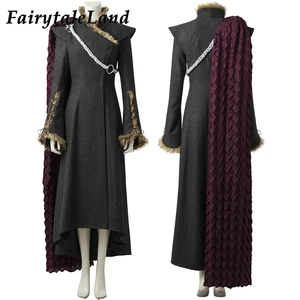 Daenerys Targaryen Cosplay Costume With Red Cloak Boots Cosplay Game Of Thrones Season 7 Dragon Daenerys Targaryen Dress Costume