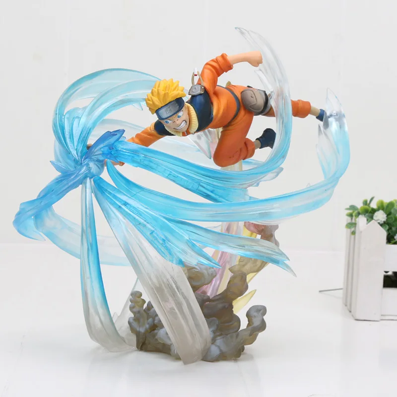 Наруто фигурка Хатаке Какаши с молнией Наруто Узумаки Саске фигурка модель игрушки 13-22 см - Цвет: Uzumaki No Box