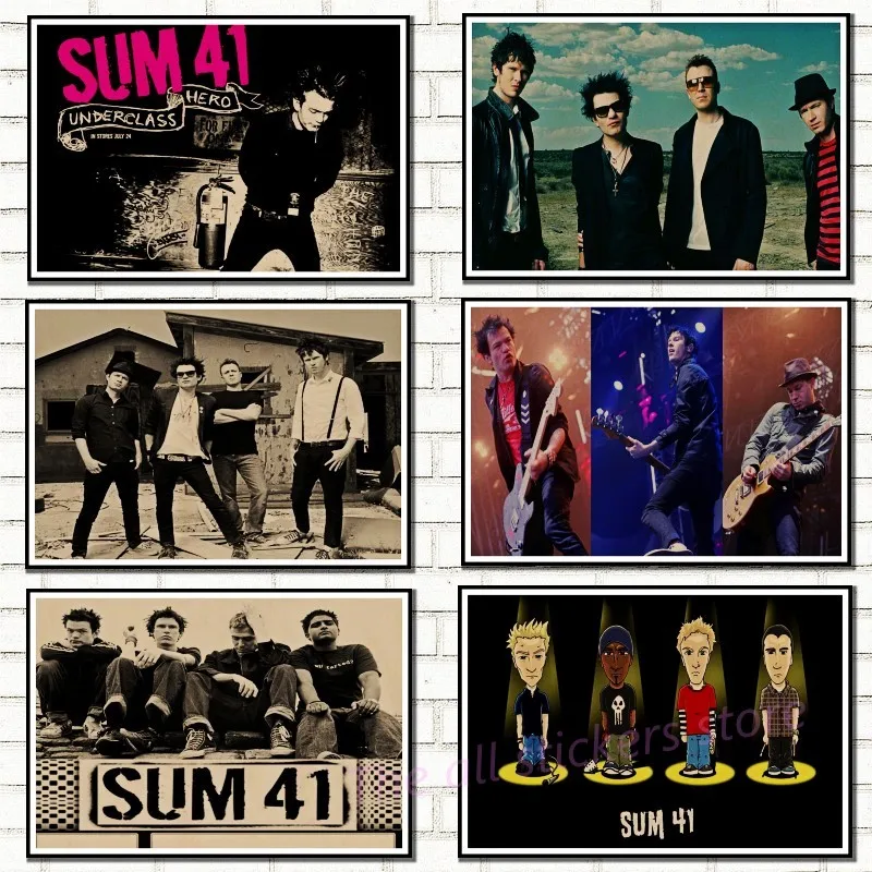 Винтажный постер. Sum 41 ретро крафт-бумаги рок плакат с принтом музыкальной группы