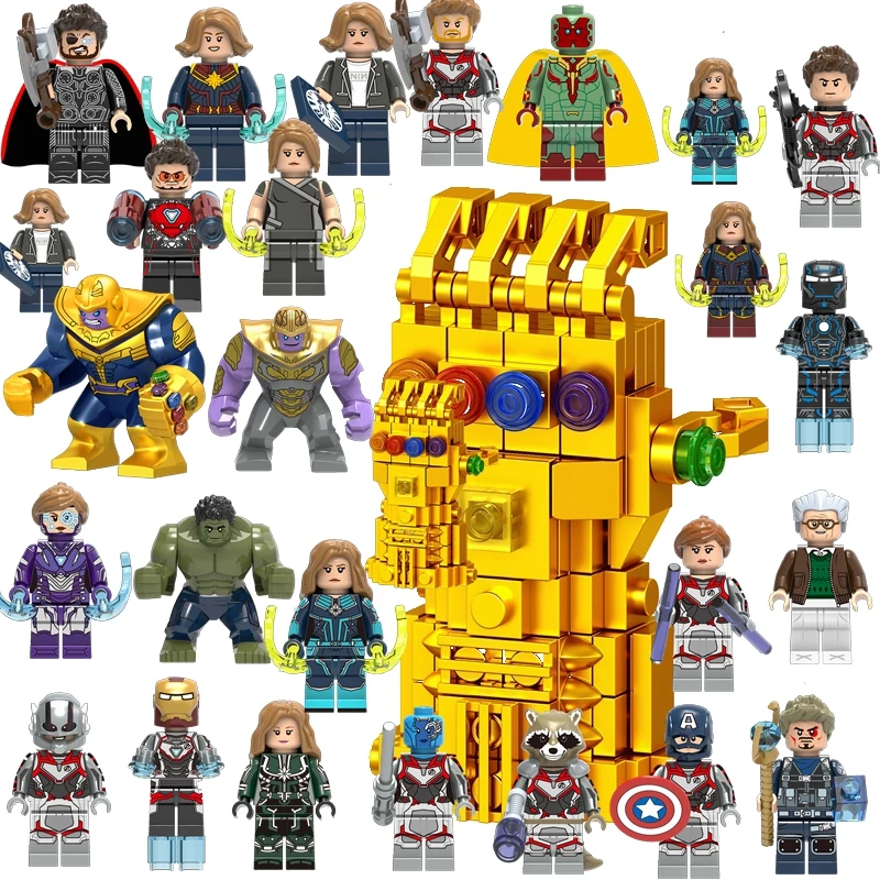 

Legoing Avengers 4 Endgame Thanos Captain Marvel Hulk Super Heroes Figures Building Blocks Avenger Legoed Children DIY Toy Gifts