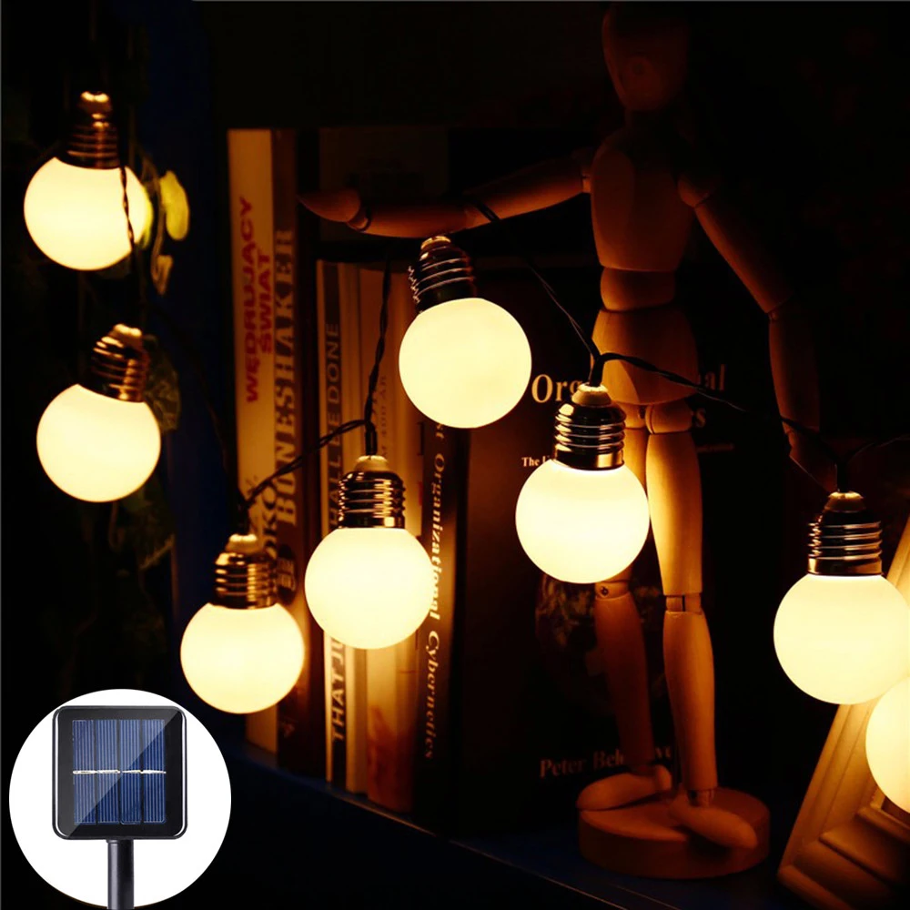 

Hi-Lumix 4M 10PCS G50 Solar Bulb String Light Waterproof Globe Ball Christmas Fairy Lights New Year Garland Luces LED Decoration