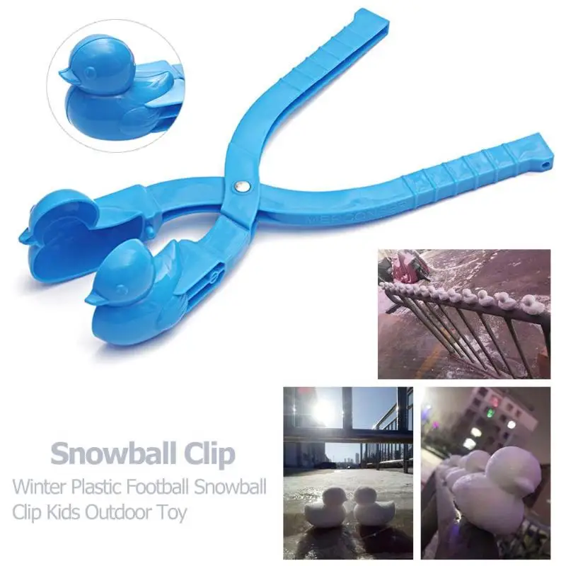 Winter Kids Snowball Maker Clip Cartoon Duck Snowball Snow Sand Mold Toys Snowman Making Tool Children Outdoor Sport Fight Toy