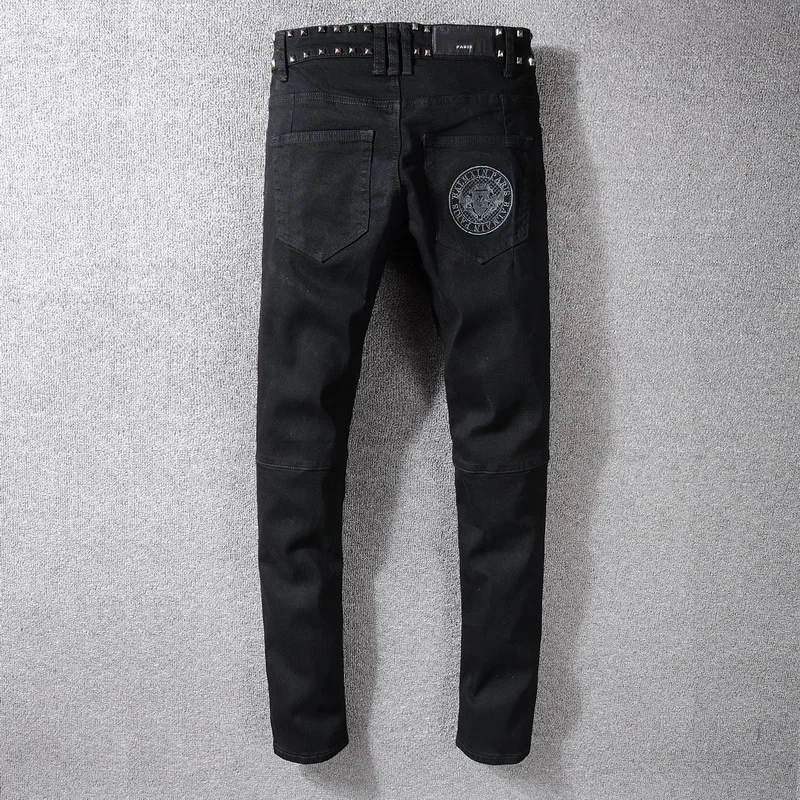 Metal Rock Punk Rivet Spike Pants a12