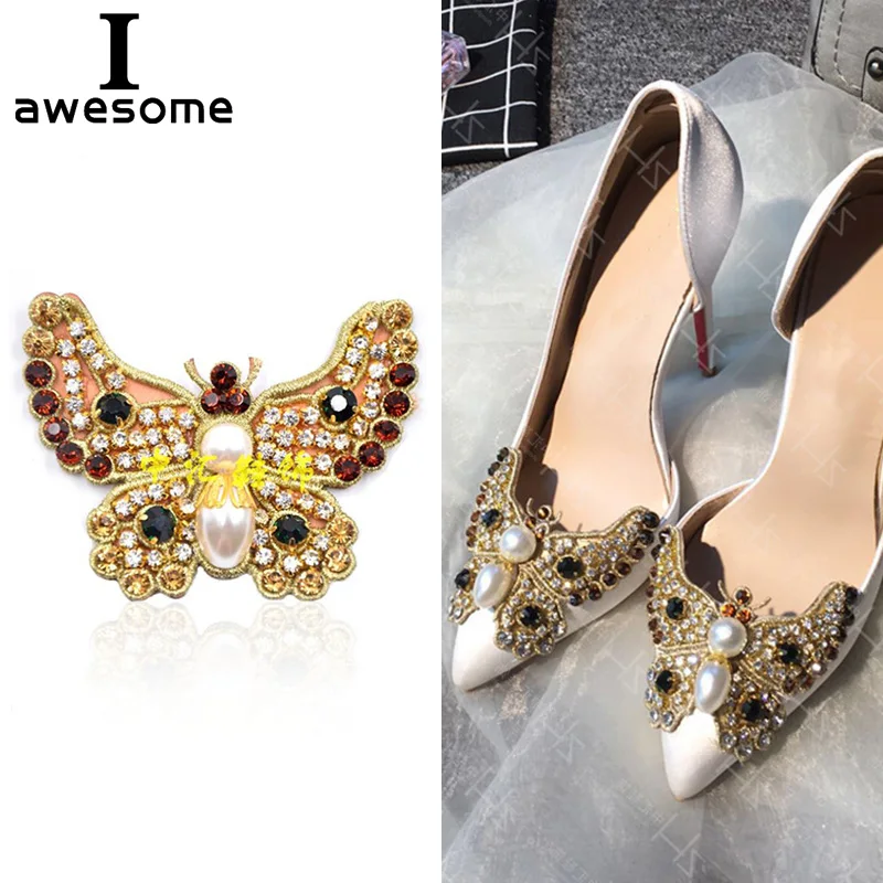 

Butterfly Rhinestone Bridal Wedding Party Shoes Accessories High Heels sandals DIY Manual Shining Shoe Decorations Shoe's flower