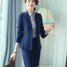 Формальная женская юбка, костюмы для женщин бизнес темно-синий костюм Блейзер и куртка наборы рабочая одежда офисный униформенный стиль OL