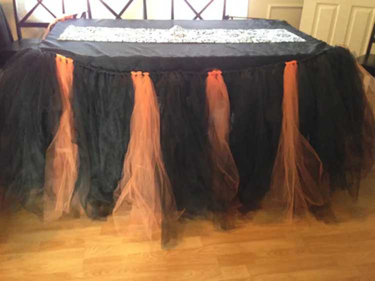 DIY Тюлевая оборка для стола, декор стола на Хэллоуин 100*50 см, украшения для мальчиков и девочек, вечерние набор для дня рождения, товары для домашнего стола, тюль