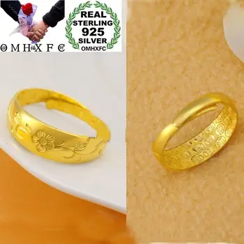 

OMHXFC Wholesale European Fashion Woman Man Unisex Party Birthday Wedding Gift Vintage Flower Resizable Brass Ring RI170