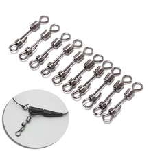 10 шт./партия вращающийся на роликах с подвесными защелками рыболовные снасти рыболовные крючки Разъемный соединитель для рыбалки вертлюги с защелкой