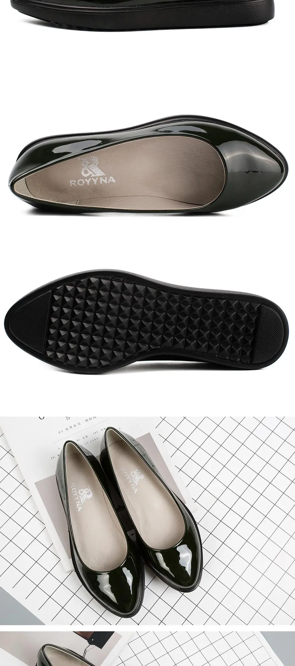ROYYNA/Новое поступление; женские туфли в классическом стиле на плоской подошве; женские лоферы с острым носком; женская свадебная обувь без шнуровки; удобная обувь;