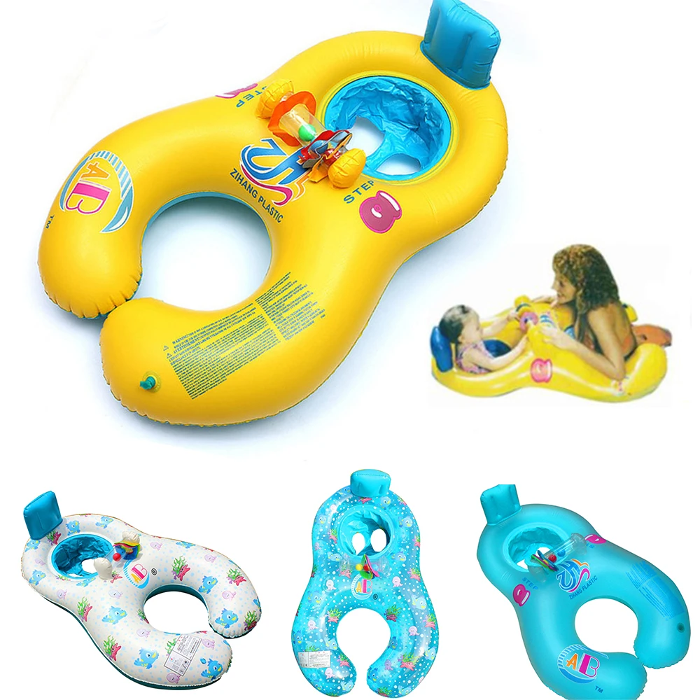 Надувное кольцо для мамы и ребенка, Детский круг для плавания, двойной плавательный бассейн, аксессуары, надувные колеса, круги для плавания