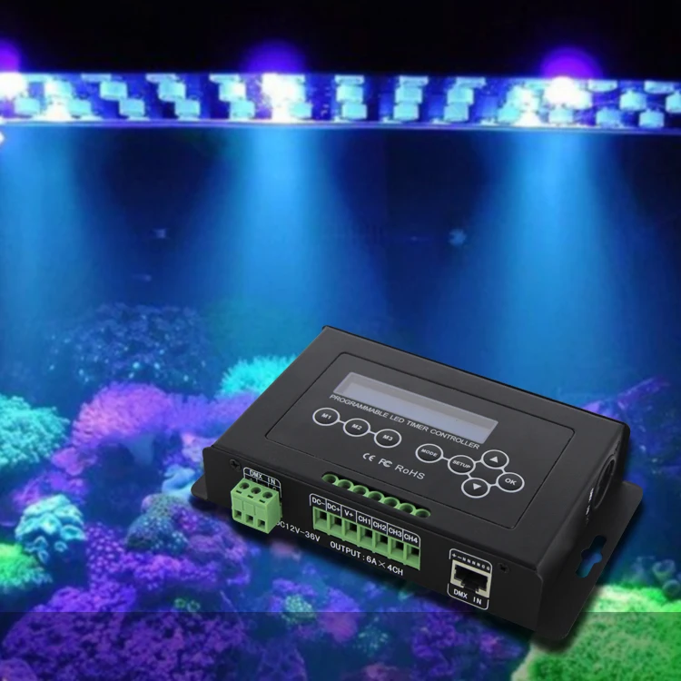 BC 322 6A DC12V 36V таймер светодиодный диммер аквариум контроллер свет DMX 512 вход