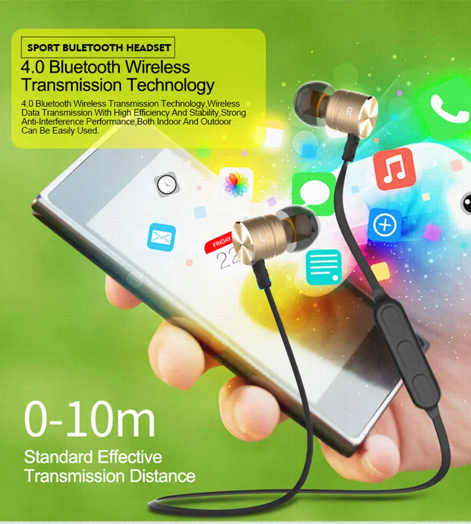 Earphones Bluetooth Earphone Wireless Headset Wireless Bluetooth Earphone With Microphone Portable Metal Magnetic For Sport (24)