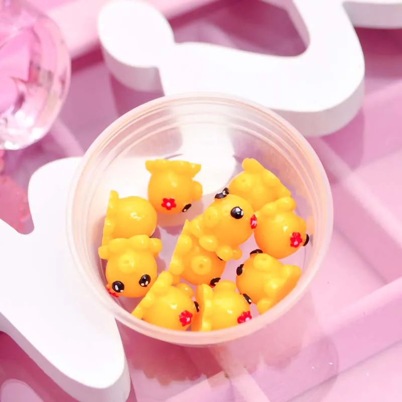 New 10pcs/box Slime Charms Toy Resin Duck Supplies Addtion Filler
