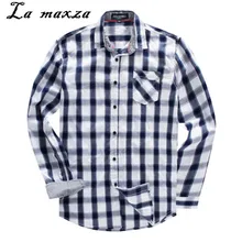 Весна Новое поступление Большой размер с длинным рукавом мужская хлопковая рубашка Европейский стиль моды Мужская рубашка тонкий