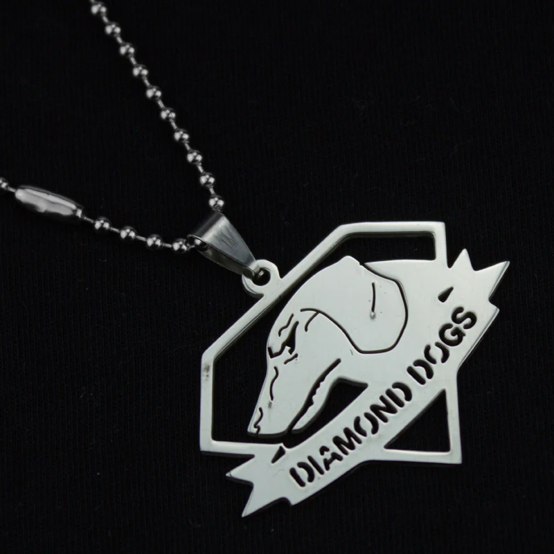 

1pcs Mixed Stainless Steel Diam*nd Dogs Pendant Necklace Titanium Steel Military card Free Bead Chain