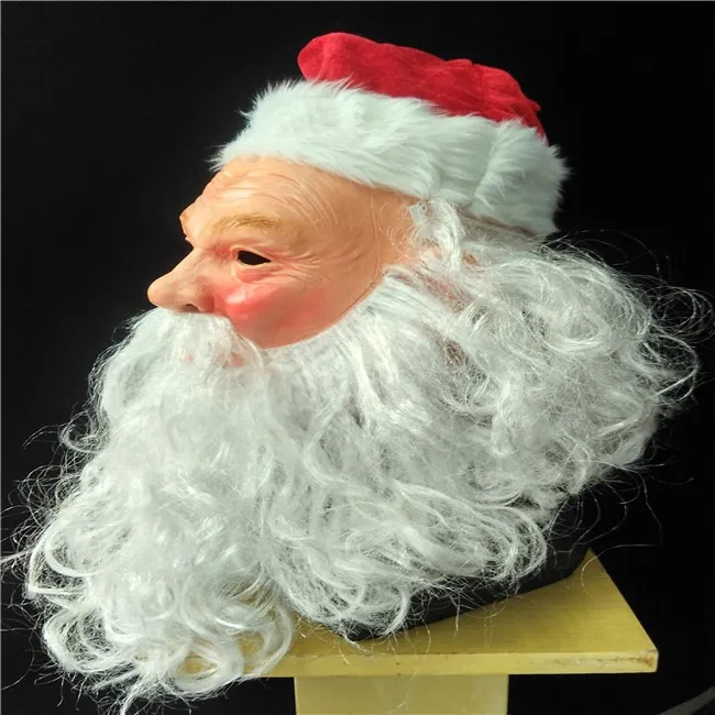 Лидер продаж, латексные Обучающие игрушки высшего класса, реалистичные наружные украшения, Рождественская маска, маска Санта-Клауса, костюм, нарядная маска для пожилых мужчин