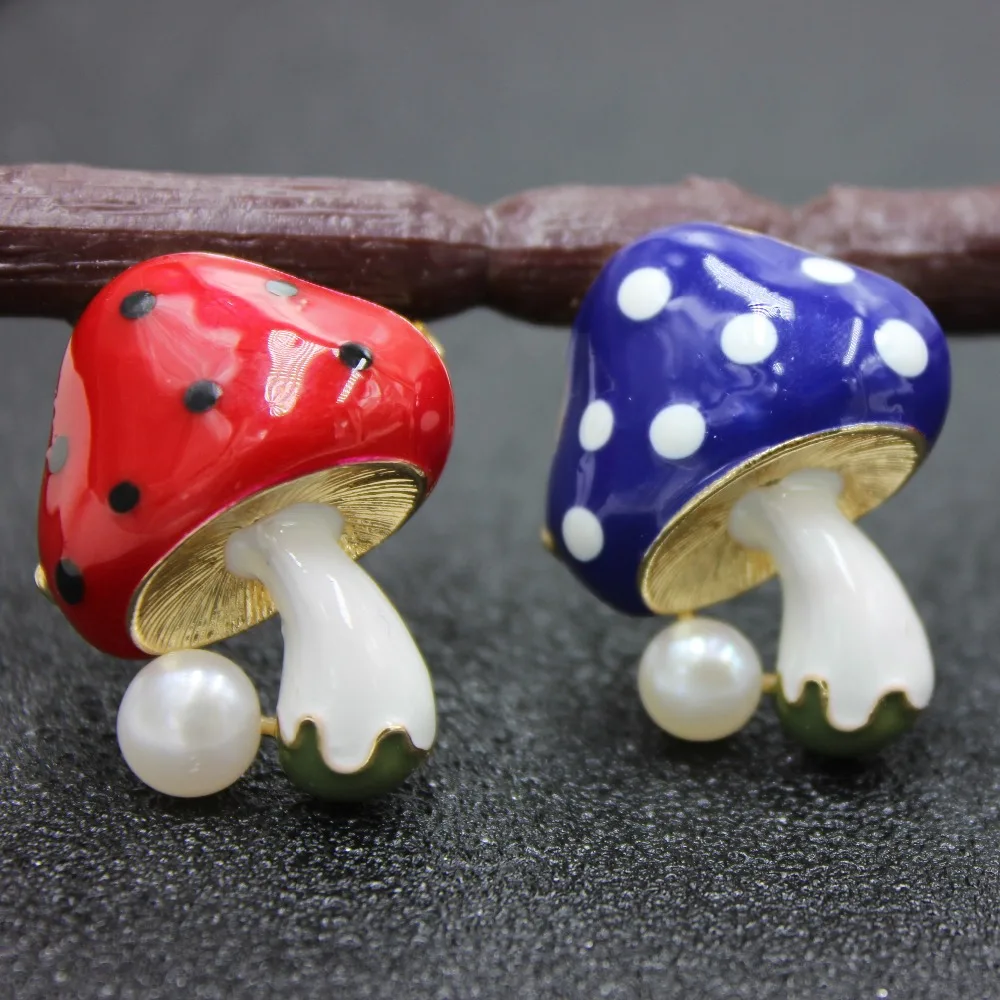 

Brooches For Women Pearl Cute Mushroom Enamel Pins Baby Hat Gifts Pins Lapel Pin Up Jewelry For Children Lovely Brooch For Kids