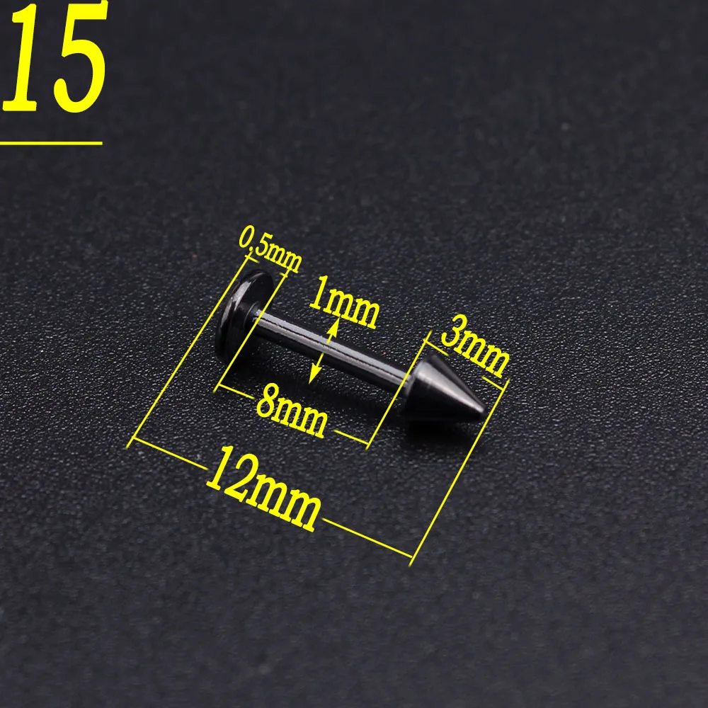 100 шт./компл. черный Нержавеющая сталь ухо конус и пробка tetching тоннель для штанги для уха носилки расширитель тоннелей, бижутерия для пирсинга