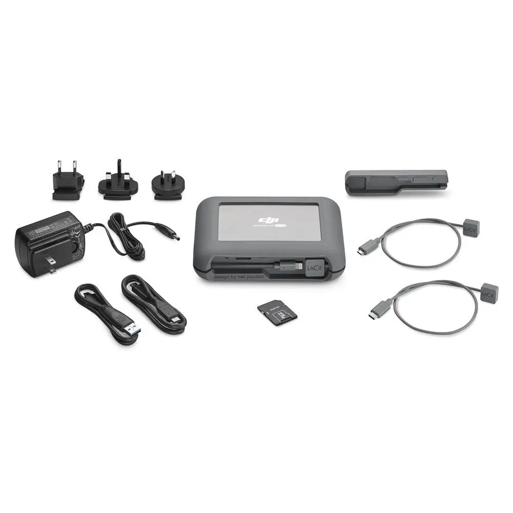 LaCie DJI Copilot BOSS LACSTGU2000400 Computer-Free in-Field Direct Backup 2TB Rugged Hard Drive an