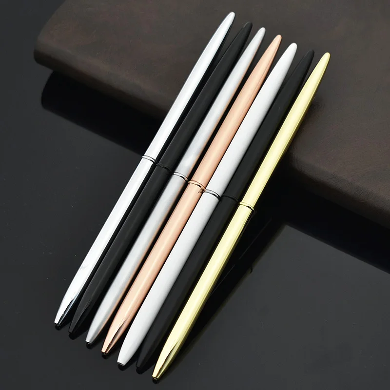 Creative Slim Metal Ballpoint Pen Vintage Gold Silver Ball Pen For Business Writing Gifts Office School Supplies Stationery