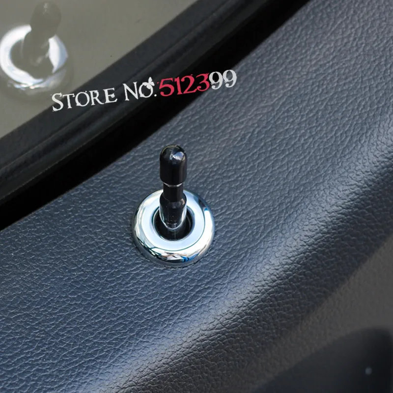 

4* ABS Chrome Interior Door Lock Pin Pins Ring Cover Trim For Ford F150 F-150 2015 2016 2017 Car-styling Accessories