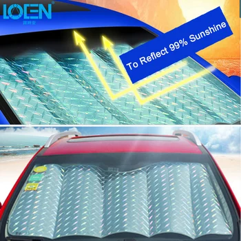 

LOEN Car Window Sunshade Retractable Foldable Windshield Sunshade Cover Shield Curtain Auto Sun Shade Block Anti-UV for SUV Cars