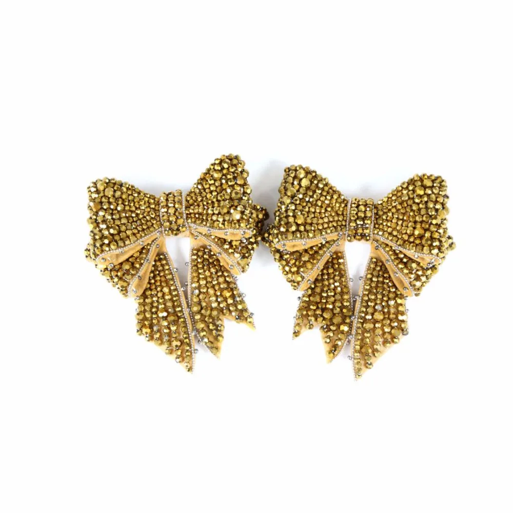 

Qianruiti Summer Pink Gold White Removable Bow-Knot Bling Bling Crystal Pearl Butterfly-knot for Women High Heels