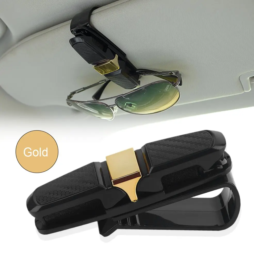 Универсальный автомобильный ABS Авто Крепеж Cip очки солнцезащитные очки для билетов квитанция карты Клип держатель для хранения клип золото