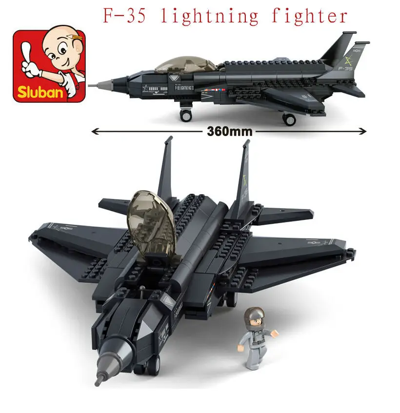 2014 Sluban m38-b0510 F-35 Lightning II истребитель строительный Конструкторы Наборы для ухода за